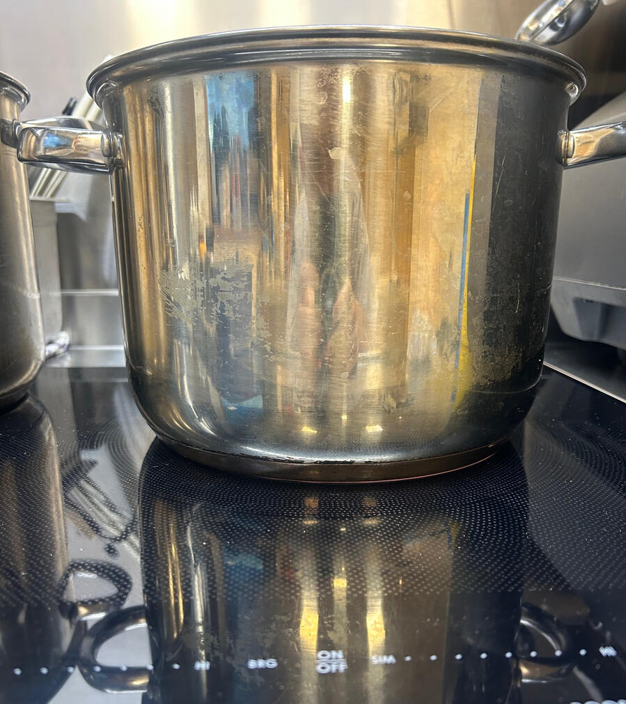 Correct pan placement Ring should be almost invisible