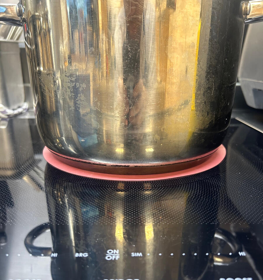 Correct pan placement Ring should be almost invisible